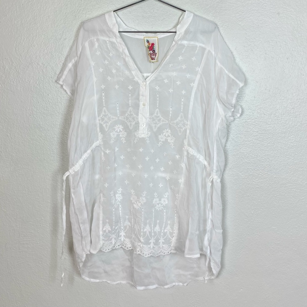 White Embroidered Women's Top Johnny Was
